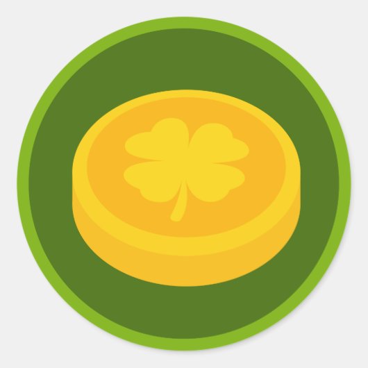 Saint Patrick's Day gouden munt sticker (Voorkant)