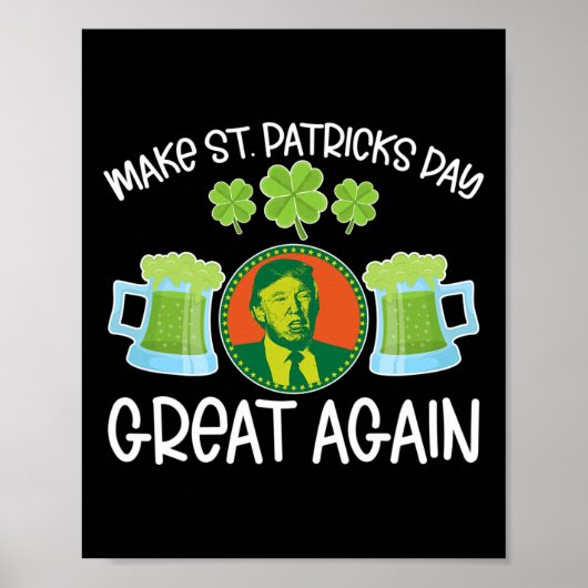 Saint Patrick's Day Grappige Grafische Ierse Ameri Poster (Voorkant)