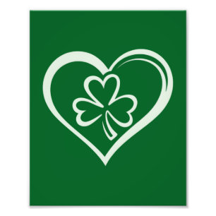 Saint Patrick's Day Grappige Shamrock Hart Iers Foto Afdruk