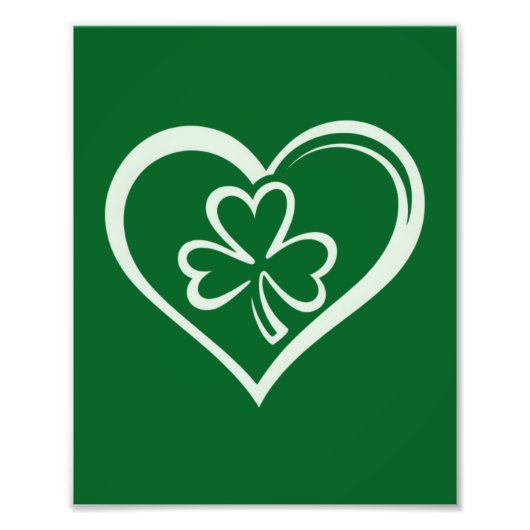Saint Patrick's Day Grappige Shamrock Hart Iers  Foto Afdruk (Voorkant)
