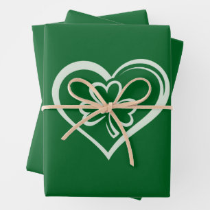 Saint Patrick's Day Grappige Shamrock Hart Iers Inpakpapier Vel