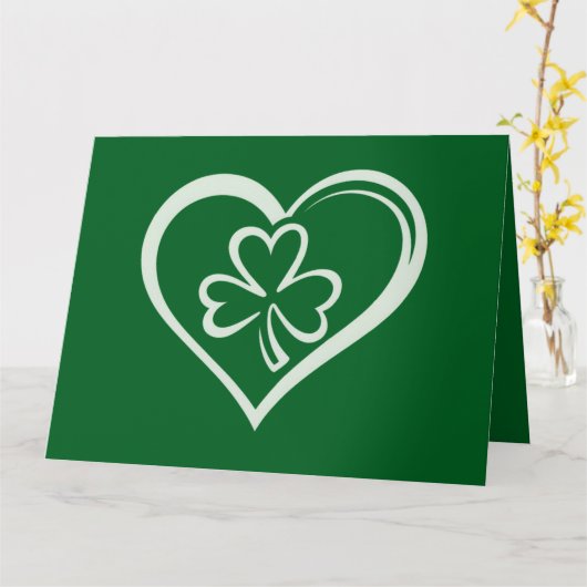 Saint Patrick's Day Grappige Shamrock Hart Iers  Kaart (Gele Bloem)