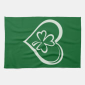 Saint Patrick's Day Grappige Shamrock Hart Iers  Theedoek (Horizontaal)