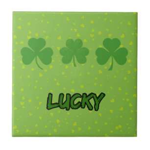 Saint Patrick's Day, Green Clovers, Lucky Clovers Tegeltje