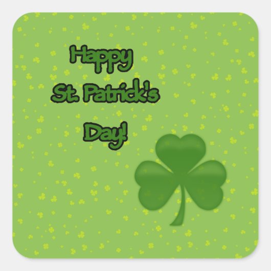 Saint Patrick's Day, Green Clovers, Lucky Clovers Vierkante Sticker (Voorkant)
