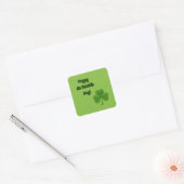 Saint Patrick's Day, Green Clovers, Lucky Clovers Vierkante Sticker (Envelop)