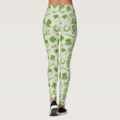 Saint Patrick's Day Green Elements Patroon Leggings (Achterkant)