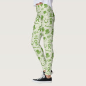 Saint Patrick's Day Green Elements Patroon Leggings (Links)