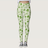 Saint Patrick's Day Green Elements Patroon Leggings (Voorkant)