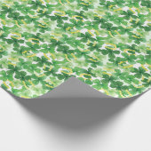 Saint Patrick's Day Green Four Leaf Clover Gold Cadeaupapier (Hoek)