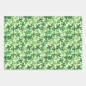 Saint Patrick's Day Green Four Leaf Clover Gold Inpakpapier Vel (Voorkant)