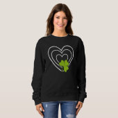 Saint Patrick's Day Green Heart Lucky Charm Paddy' Trui (Voorkant volledig)