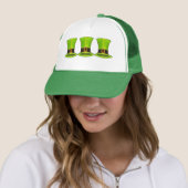 Saint Patrick's Day Green Leprechaun Tophat Trucker Pet (In situ)