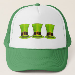 Saint Patrick's Day Green Leprechaun Tophat Trucker Pet