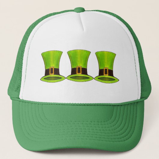 Saint Patrick's Day Green Leprechaun Tophat Trucker Pet (Voorkant)