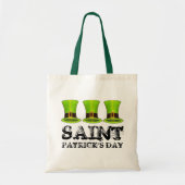 Saint Patrick's Day Green Leprechaun Tophats Tote Bag (Voorkant)