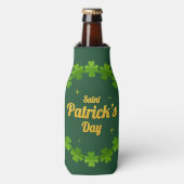 Saint Patrick's Day Green Shamrock gepersonaliseer Flesjeskoeler (Fles Voorkant)