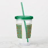 Saint Patrick's day Ierland Vlag gekleurde gingham Acryl Drinkbeker (Links)