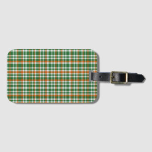 Saint Patrick's day Ierland Vlag gekleurde gingham Bagagelabel