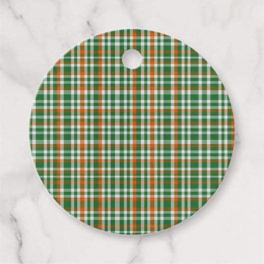 Saint Patrick's day Ierland Vlag gekleurde gingham Bedankjes Labels (Voorkant)