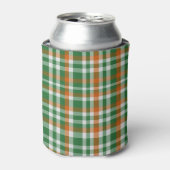 Saint Patrick's day Ierland Vlag gekleurde gingham Blikjeskoeler (Blikje Voorkant)