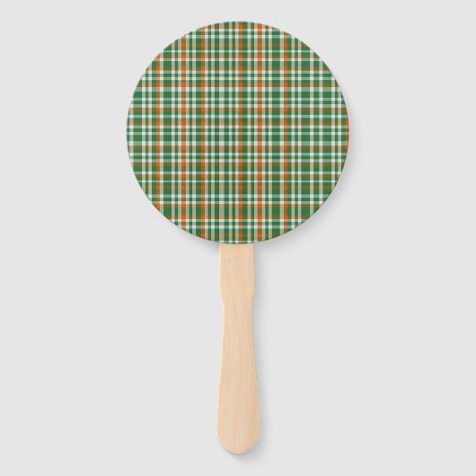 Saint Patrick's day Ierland Vlag gekleurde gingham Handwaaier (Voorkant)
