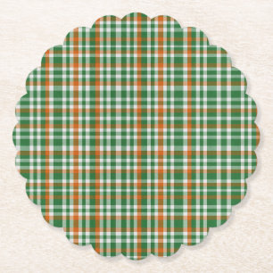 Saint Patrick's day Ierland Vlag gekleurde gingham Kartonnen Onderzetters