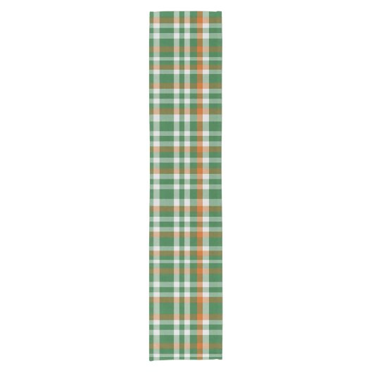 Saint Patrick's day Ierland Vlag gekleurde gingham Korte Tafelloper (Voorkant)