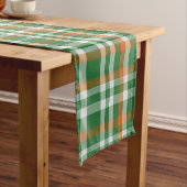 Saint Patrick's day Ierland Vlag gekleurde gingham Korte Tafelloper (Voorbeeld)