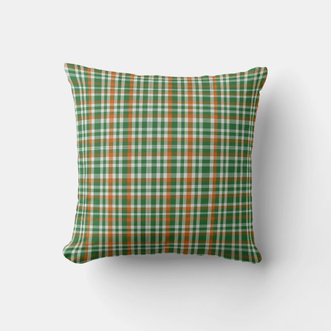 Saint Patrick's day Ierland Vlag gekleurde gingham Kussen (Voorkant)