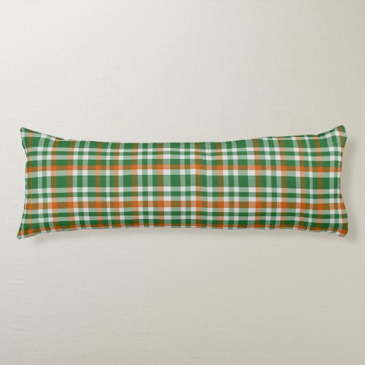 Saint Patrick's day Ierland Vlag gekleurde gingham Lichaamskussen (Voorkant)