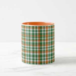 Saint Patrick's day Ierland Vlag gekleurde gingham Mok