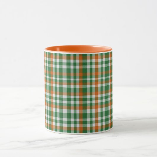 Saint Patrick's day Ierland Vlag gekleurde gingham Mok (Midden)