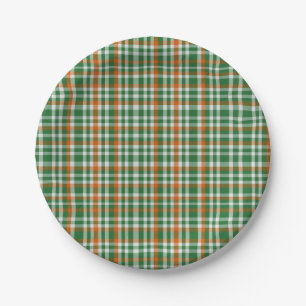 Saint Patrick's day Ierland Vlag gekleurde gingham Papieren Bordje