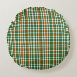 Saint Patrick's day Ierland Vlag gekleurde gingham Rond Kussen