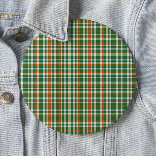 Saint Patrick's day Ierland Vlag gekleurde gingham Ronde Button 6,0 Cm (In situ)