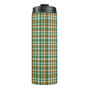 Saint Patrick's day Ierland Vlag gekleurde gingham Thermosbeker
