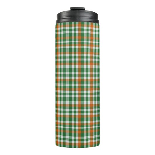 Saint Patrick's day Ierland Vlag gekleurde gingham Thermosbeker (Voorkant)