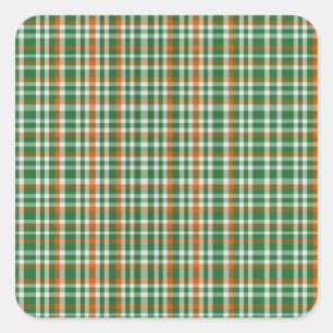 Saint Patrick's day Ierland Vlag gekleurde gingham Vierkante Sticker
