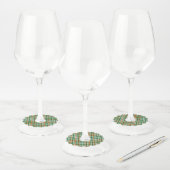 Saint Patrick's day Ierland Vlag gekleurde gingham Wijnglaslabel (Set)