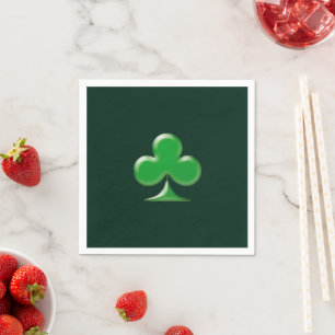 Saint Patrick's Day Iers donkergroen klaverblad Servet