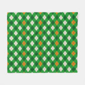 Saint Patrick's Day Ierse gekleurde argyle Fleece Deken (Voorkant (Horizontaal))