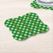 Saint Patrick's Day Ierse gekleurde argyle Kartonnen Onderzetters (Gekanteld)