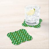 Saint Patrick's Day Ierse gekleurde argyle Kartonnen Onderzetters (Insitu)
