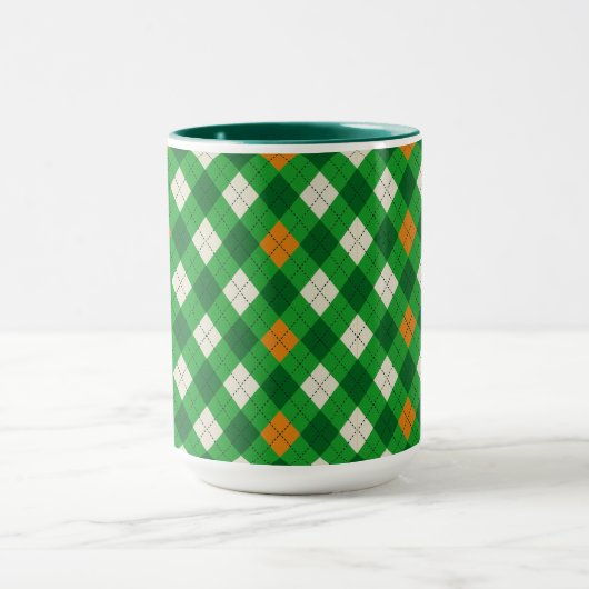 Saint Patrick's Day Ierse gekleurde argyle Mok (Midden)