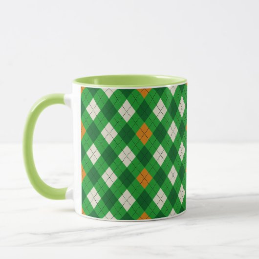 Saint Patrick's Day Ierse gekleurde argyle Mok (Links)