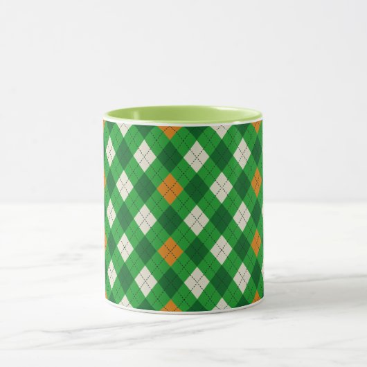 Saint Patrick's Day Ierse gekleurde argyle Mok (Midden)