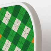 Saint Patrick's Day Ierse gekleurde argyle Pickleball Paddle (Links Detail)