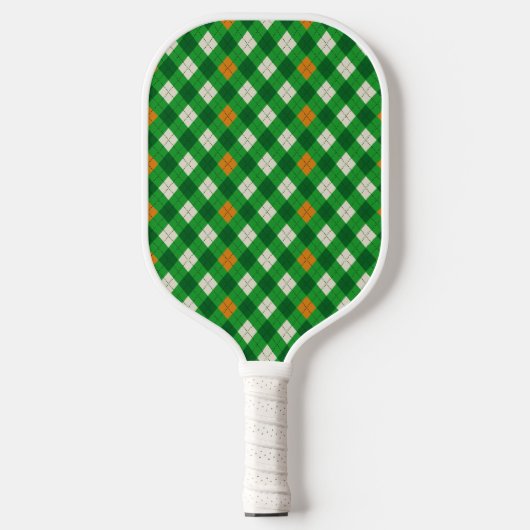 Saint Patrick's Day Ierse gekleurde argyle Pickleball Paddle (Voorkant)