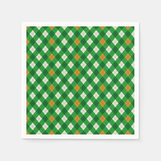 Saint Patrick's Day Ierse gekleurde argyle Servet (Voorkant)